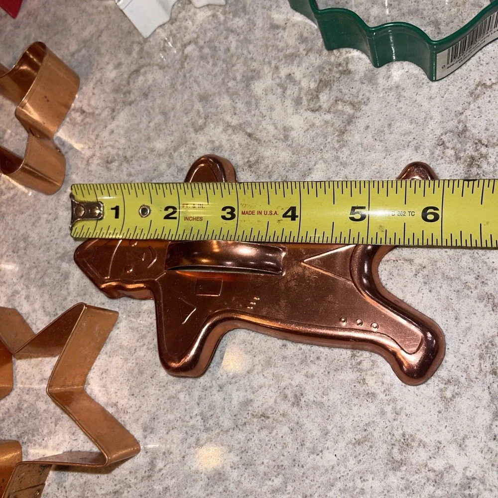 Vintage Aluminum Metal Copper Cookie Cutters Christmas Decor Lot Of 9